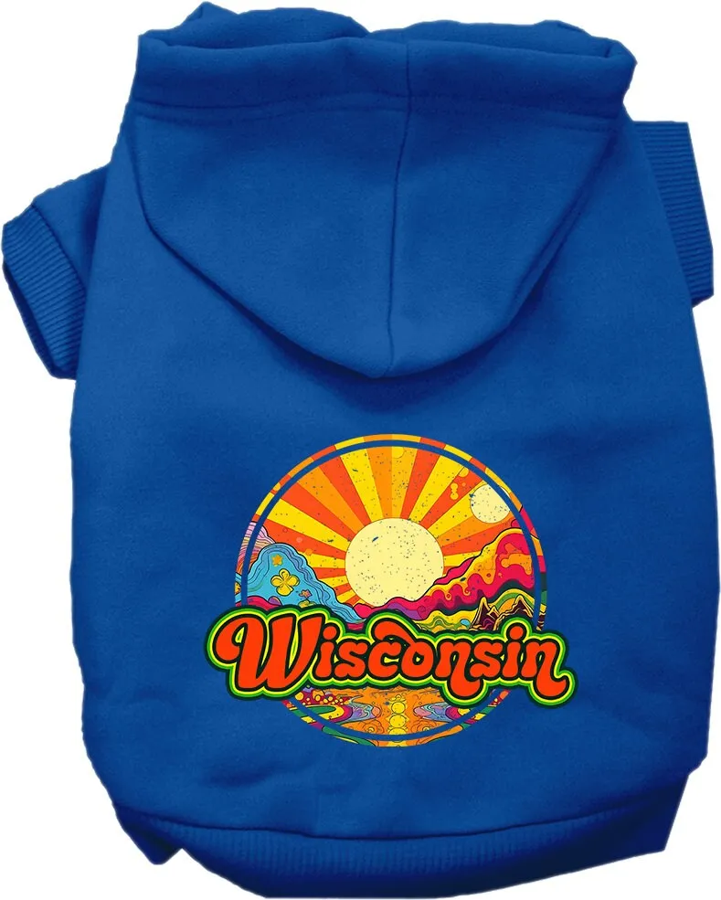 Pet Dog & Cat Screen Printed Hoodie for Medium to Large Pets (Sizes 2XL-6XL), "Wisconsin Mellow Mountain"