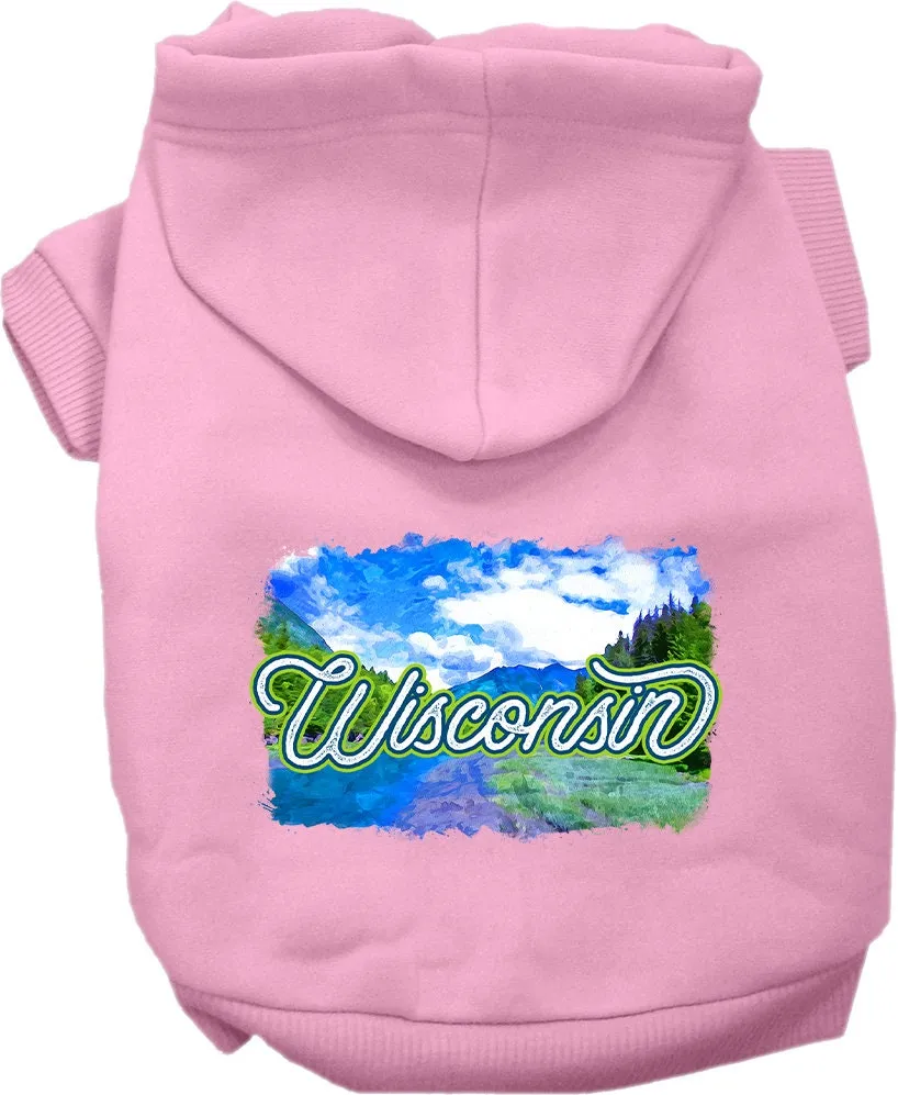 Pet Dog & Cat Screen Printed Hoodie for Medium to Large Pets (Sizes 2XL-6XL), "Wisconsin Summer"