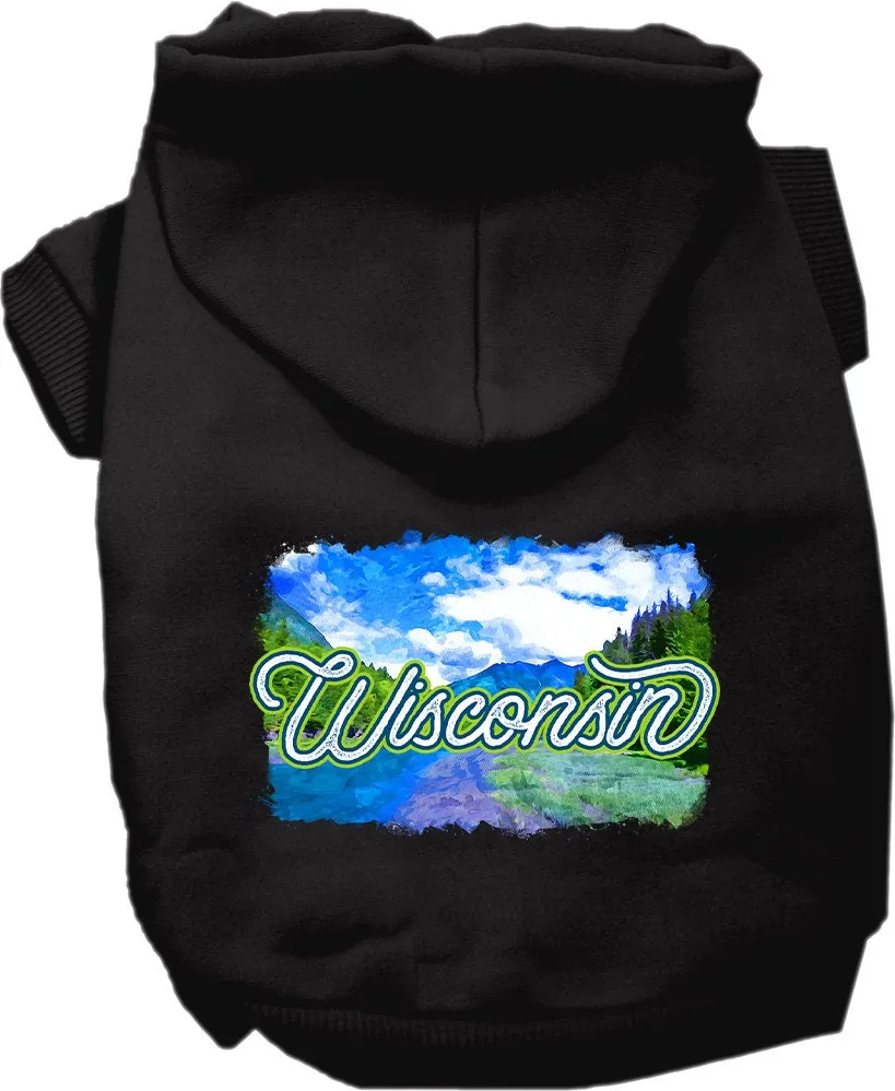 Pet Dog & Cat Screen Printed Hoodie for Medium to Large Pets (Sizes 2XL-6XL), "Wisconsin Summer"