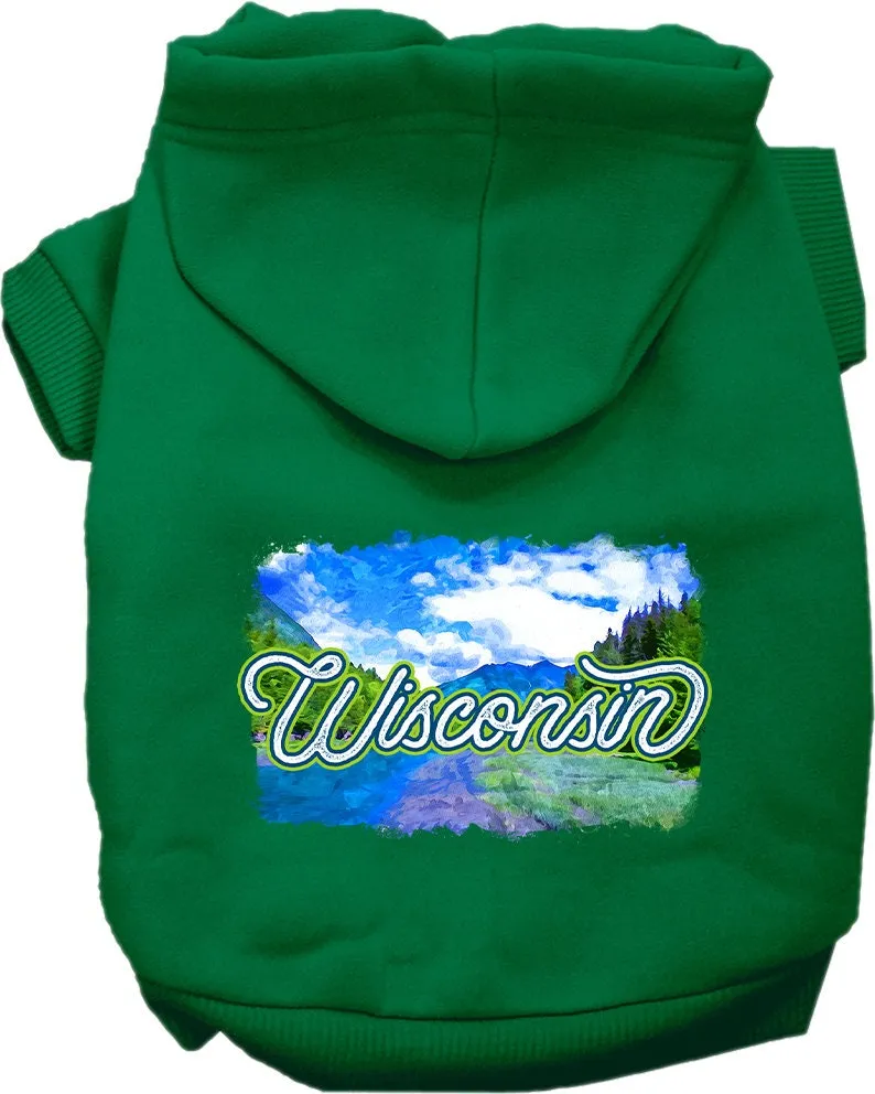 Pet Dog & Cat Screen Printed Hoodie for Medium to Large Pets (Sizes 2XL-6XL), "Wisconsin Summer"