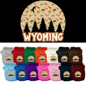 Pet Dog & Cat Screen Printed Hoodie for Medium to Large Pets (Sizes 2XL-6XL), "Wyoming Under The Stars"