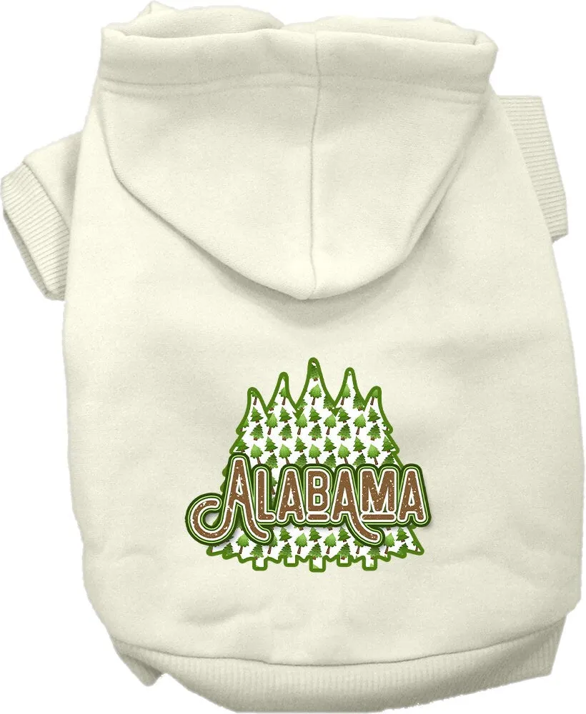 Pet Dog & Cat Screen Printed Hoodie for Small to Medium Pets (Sizes XS-XL), "Alabama Woodland Trees"