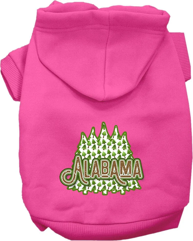 Pet Dog & Cat Screen Printed Hoodie for Small to Medium Pets (Sizes XS-XL), "Alabama Woodland Trees"