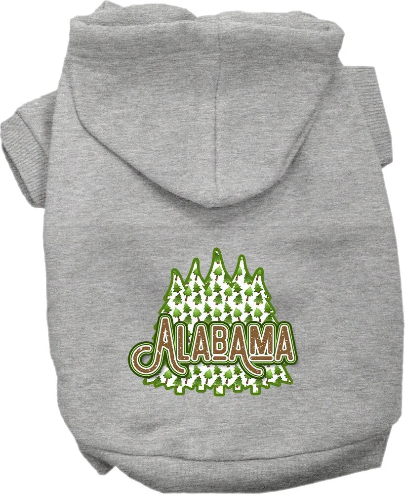 Pet Dog & Cat Screen Printed Hoodie for Small to Medium Pets (Sizes XS-XL), "Alabama Woodland Trees"