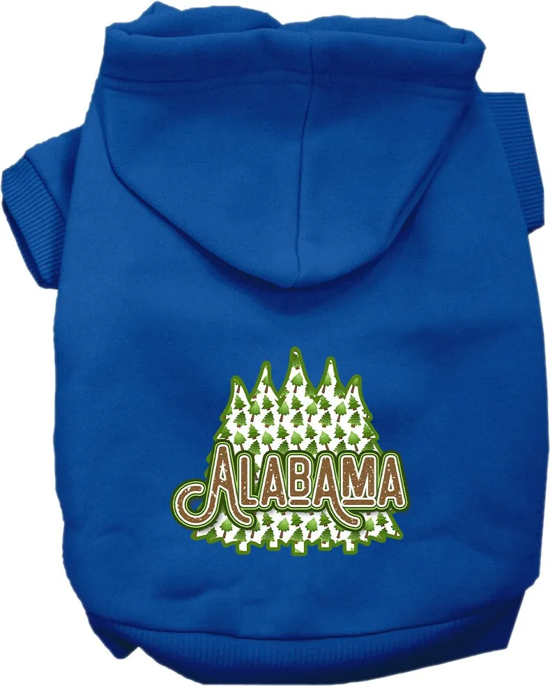 Pet Dog & Cat Screen Printed Hoodie for Small to Medium Pets (Sizes XS-XL), "Alabama Woodland Trees"