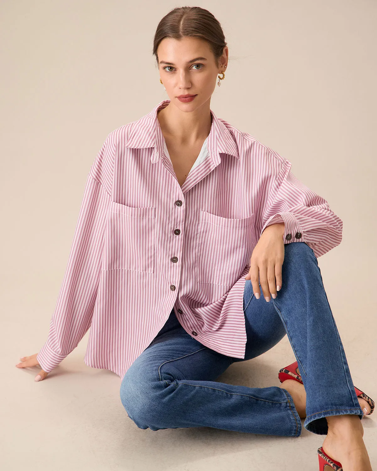 Pink Striped Pocket Shirt