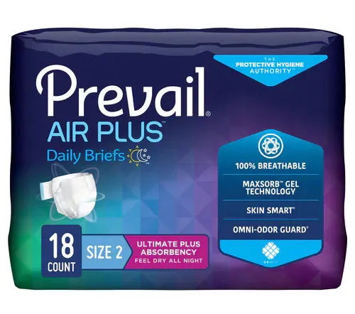 Prevail® Air Plus™ Unisex Daily Briefs, Ultimate Absorbency