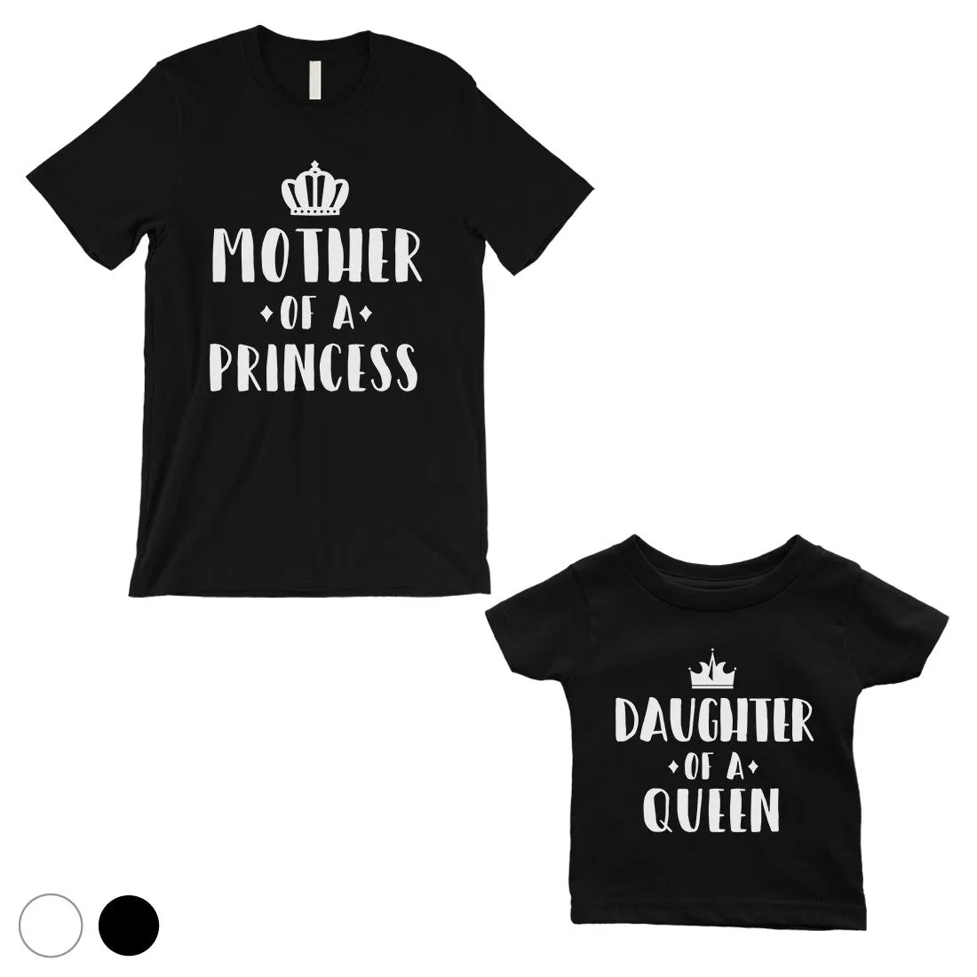 Queen Of Princess Mom Baby Matching T-Shirts White Mothers Day Gift