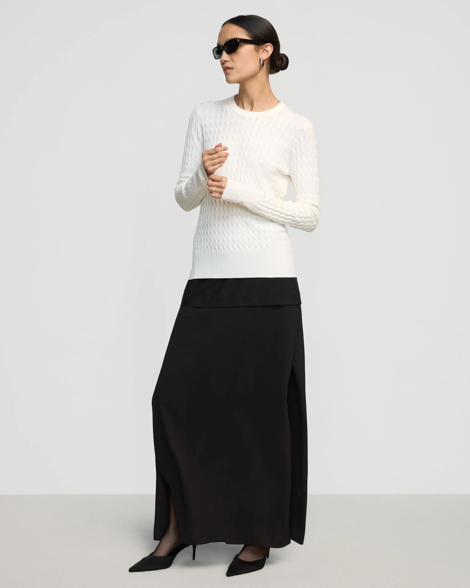 Rania Lightweight Cable Sweater