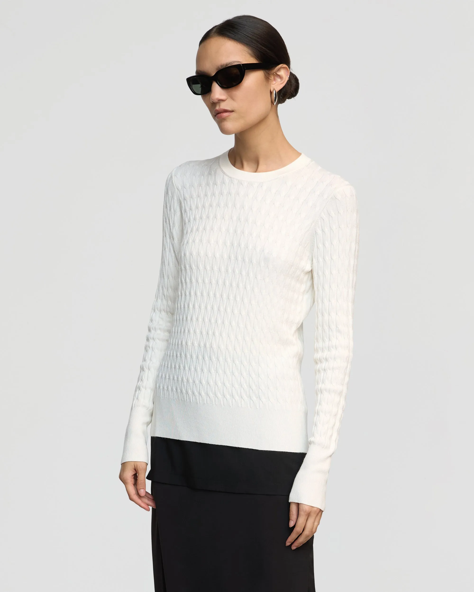 Rania Lightweight Cable Sweater