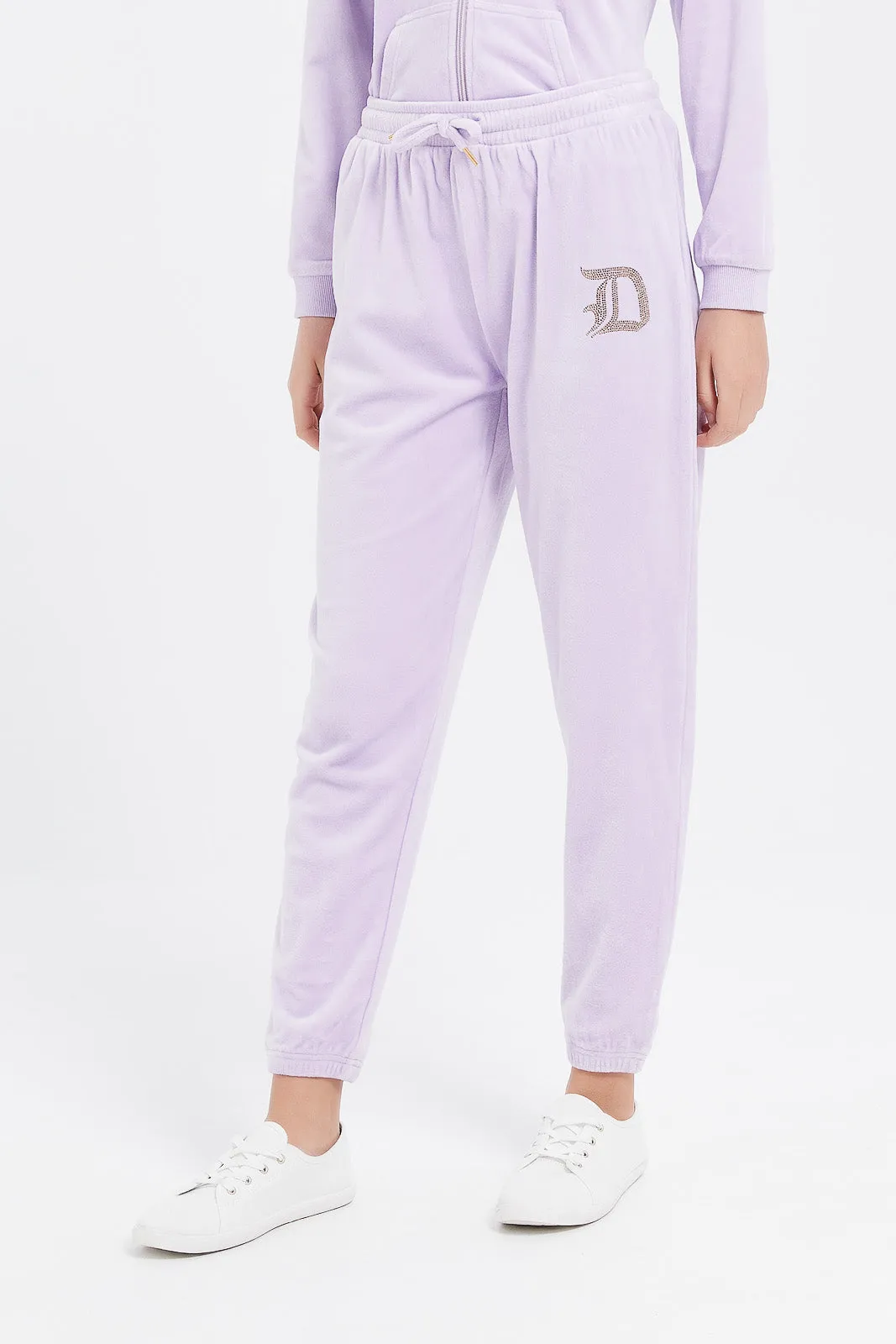 Senior Girls Lilac Velour Pants