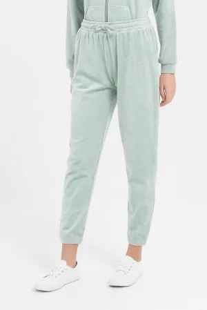 Senior Girls Mint Velour Pants