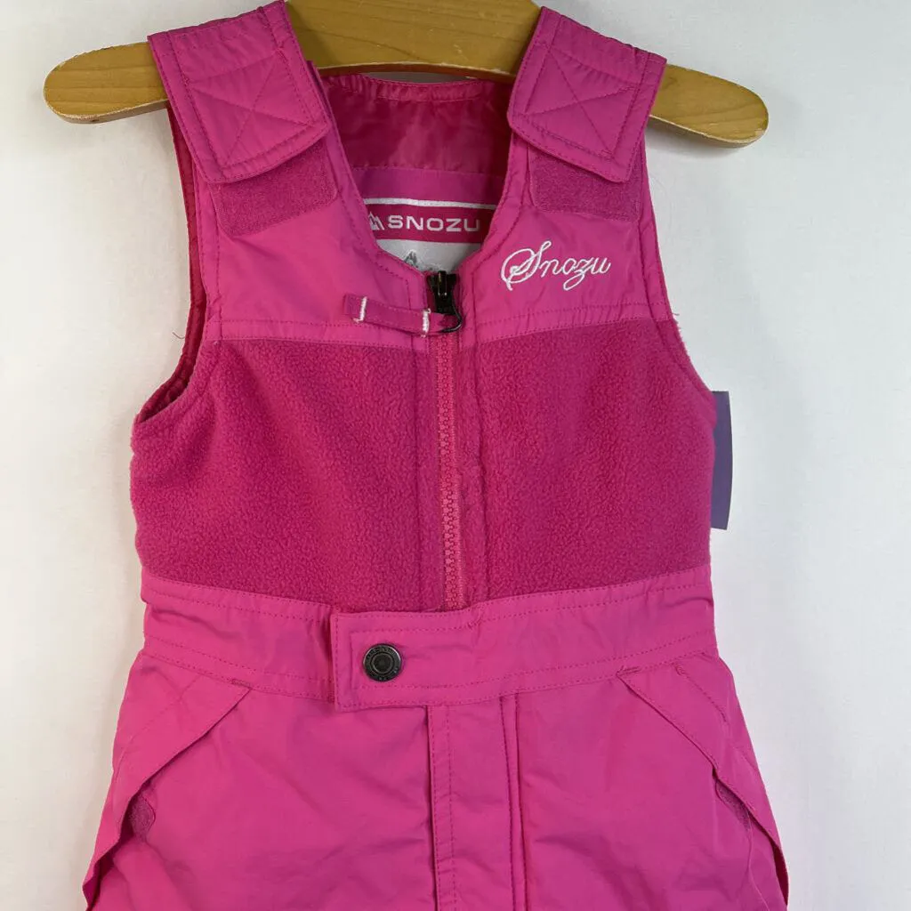 Size 2: Snozu Pink Fleece Lined Snow Bib