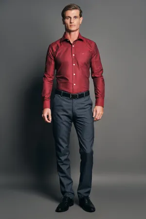 Slim Fit Long sleeves-Casual Shirts-Cardinal