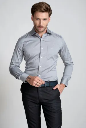 Slim Fit Long Sleeves-Formal Shirts  - Opal Grey