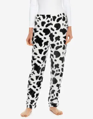 Women's Black Cow Fleece Pants